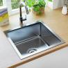 Handmade Kitchen Sink Stainless Steel Colour silver Size 44 x 44 x 20 cm 