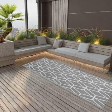 Outdoor Rug Grey 80x250 cm - Stylish Patio Decor