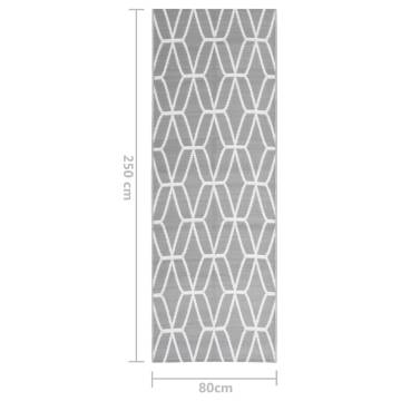 Outdoor Rug Grey 80x250 cm - Stylish Patio Decor