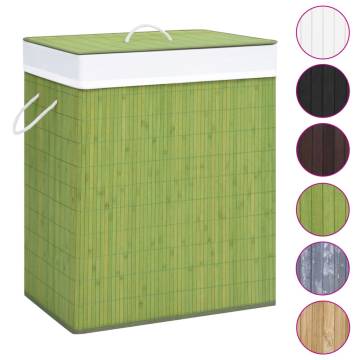 Bamboo Laundry Basket Green 83L | Stylish Storage Solution