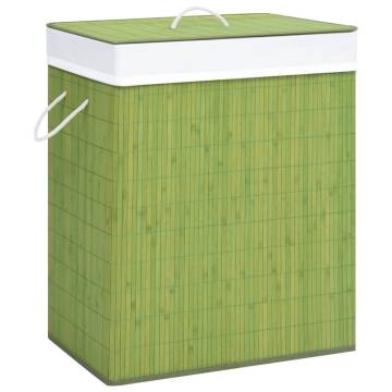 Bamboo Laundry Basket Green 83L | Stylish Storage Solution