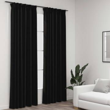 Linen-Look Blackout Curtains - Anthracite 140x245 cm | HipoMarket