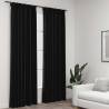 Linen-Look Blackout Curtains with Hooks 2 pcs Anthracite 140x245 cm Colour anthracite Size 140 x 245 cm Quantity in Package 2 