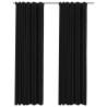 Linen-Look Blackout Curtains - Anthracite 140x245 cm | HipoMarket