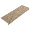 Self-Adhesive Sisal-Look Stair Mats - 15 pcs Dark Beige