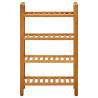 Stylish Solid Oak Shoe Rack with 4 Shelves - 50x27x80 cm