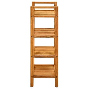 Stylish Solid Oak Shoe Rack with 4 Shelves - 50x27x80 cm