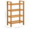 Stylish Solid Oak Shoe Rack with 4 Shelves - 50x27x80 cm