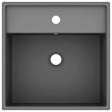 Luxury Matte Dark Grey Ceramic Basin 41x41 cm