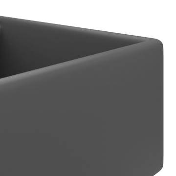 Luxury Matte Dark Grey Ceramic Basin 41x41 cm