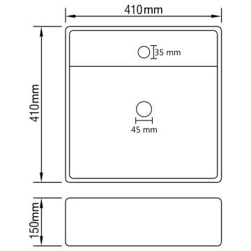 Luxury Matte Dark Grey Ceramic Basin 41x41 cm