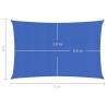 Blue Sunshade Sail 160 g/m² | 2x5 m HDPE Outdoor Shade