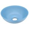 Light Blue Round Ceramic Bathroom Sink - Modern Design