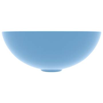 Light Blue Round Ceramic Bathroom Sink - Modern Design