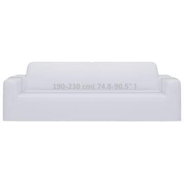 3-Seater Stretch Couch Slipcover - White Polyester Jersey