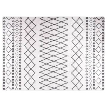 Washable Black & White Rug 120x180 cm | Anti-Slip | HIPO Market