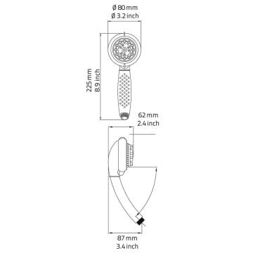 RIDDER Massaging Showerhead Set St. Lucia Chrome – 8 Settings