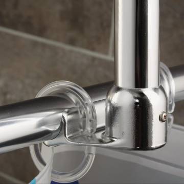 RIDDER Chrome Shower Curtain Rod Support - 55x2.5 cm