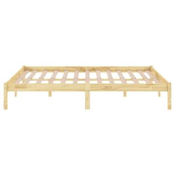 Solid Wood King Size Bed Frame 150x200 cm - Hipo Market