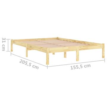 Solid Wood King Size Bed Frame 150x200 cm - Hipo Market