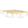 Solid Wood King Size Bed Frame 150x200 cm - Hipo Market