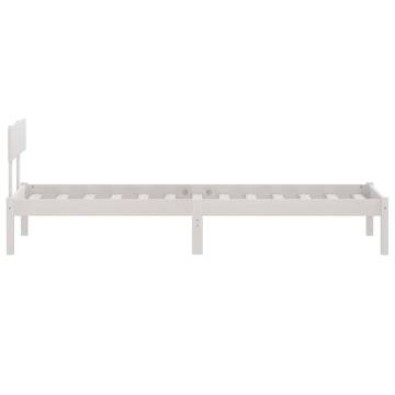 White Solid Pine Bed Frame 90x200 cm - Stylish & Durable