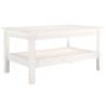 Elegant White Coffee Table - 80x50x40 cm Solid Pine Wood