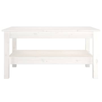 Elegant White Coffee Table - 80x50x40 cm Solid Pine Wood