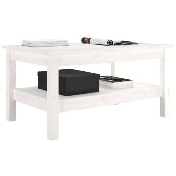 Elegant White Coffee Table - 80x50x40 cm Solid Pine Wood