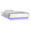 LED Bed Frame White 75x190 cm - Solid Wood & Colourful Lights