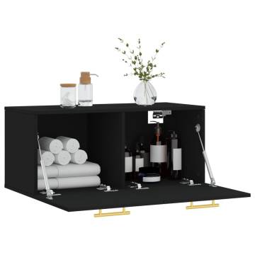 Wall Cabinet Black 80x36.5x35 cm | Stylish Storage Solution