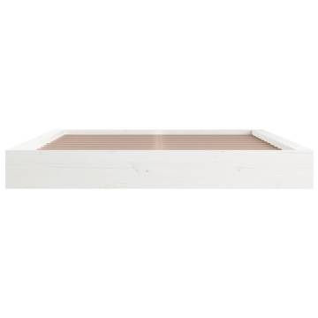 White Solid Wood Bed Frame 140x200 cm | Hipo Market