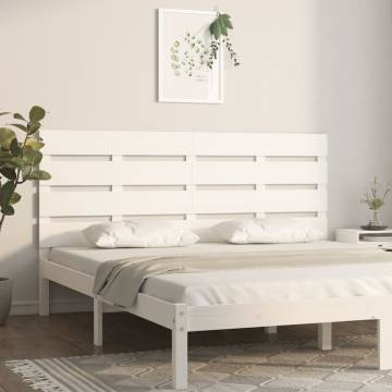 Stylish White Headboard 140x3x80 cm - Solid Pine Wood