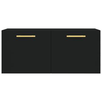 Wall Cabinet Black 80x36.5x35 cm | Stylish Storage Solution