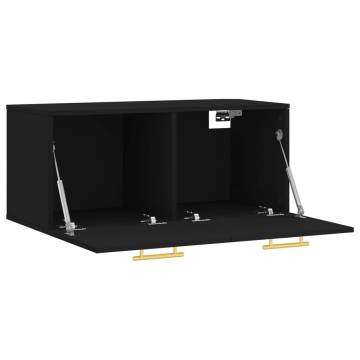 Wall Cabinet Black 80x36.5x35 cm | Stylish Storage Solution