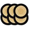 Placemats 6 pcs Natural and Black 38 cm Jute and Cotton Colour black Quantity in Package 6 Material jute and cotton 