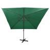 Cantilever Umbrella with LED Lights - 300 cm Green