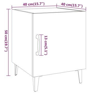 High Gloss White Bedside Cabinets - 2 pcs for Elegant Interiors