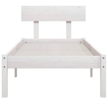 White Solid Wood Pine Bed Frame 100x200 cm - HipoMarket