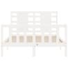 Bed Frame with Headboard White 140x200 cm | Solid Wood Durability