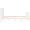 Bed Frame with Headboard White 140x200 cm | Solid Wood Durability