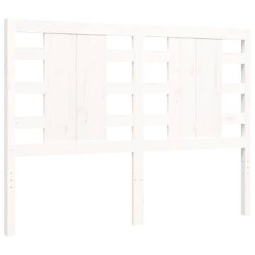 Bed Frame with Headboard White 140x200 cm | Solid Wood Durability