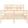 Solid Wood Bed Frame with Headboard 140x200 cm | HipoMarket