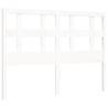 White Bed Frame with Headboard - 140x190 cm Solid Wood