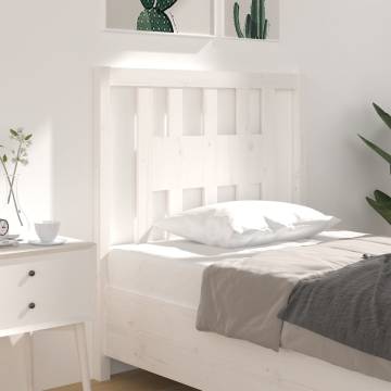 Stylish White Solid Pine Wood Headboard - 96x4x100 cm