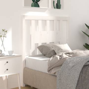 Stylish White Solid Pine Wood Headboard - 96x4x100 cm