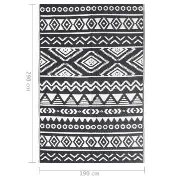 Stylish Black Outdoor Rug 190x290 cm - Hipomarket