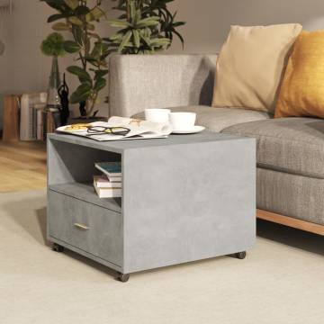 Concrete Grey Coffee Table - Stylish & Practical (55x55x40 cm)