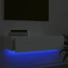 Stylish White TV Cabinet with LED Lights - 60x35x15.5 cm