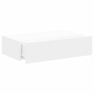 Stylish White TV Cabinet with LED Lights - 60x35x15.5 cm